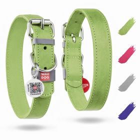 Long Lasting Leather Dog Collar for Large Dogs Medium Small Dogs 15 - 20 in Neck x 1 in Wide  Adjustable Classic Puppy Collars Boy & Girl Dog Col