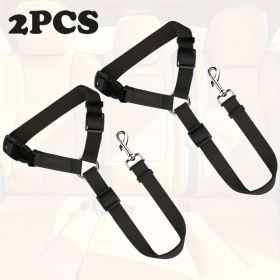 The Two Piece - Car Seat Belt - Leash Set - Made Of Wear Resistant - Skin Friendly Materials. It Meets Various Travel Needs. (Option: Black)