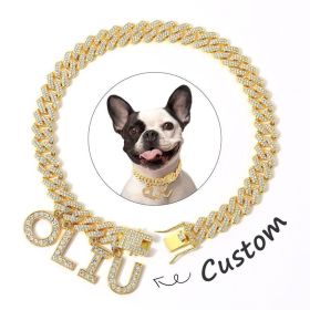 Luxury Alloy Dog Firewood Walking Collar (Option: Gold-25cm)