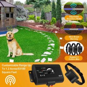 Electric Dog Fence System Pet Tone Shock Boundary Containment Water Resistant Collar Receiver For Small Medium Large Dog (Option: As Pictured)