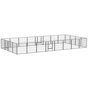 Dog Playpen, 24 Panel for Small and Medium Dogs with Lockable Door, 15.7' x 15.7' x 2.6' (Option: Gray-860x840x210 mm)