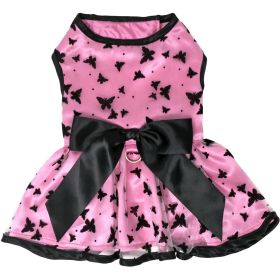 All Aflutter Pink & Black Dog Dress (Size: X-Small)