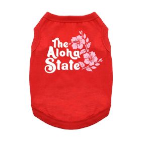 The Aloha State Dog Shirt (Color: Red, Size: X-Small)
