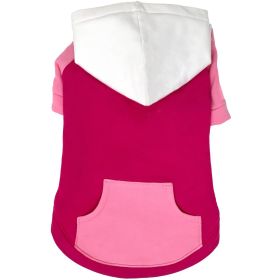 Color-Block Hoodie (Color: Pink on Pink, Size: X-Small)