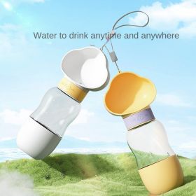 Dog out water bottle, dog kettle portable, accompanying water bottle, dog walking water bottle and feeding on the go. (Color3: Common to cats and dogs, Size: Daimeng Pink Small - 350ml)