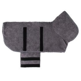Pet Bath Towel For Dog & Cat; Microfiber Dog Bathrobe; Absorbent Cat Towel; Quick Dry Pet Bathrobe (Color: Grey, Size: L)