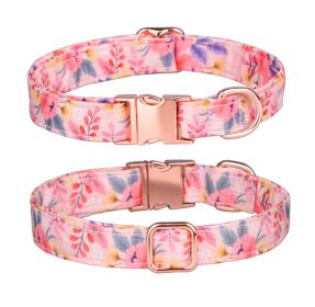 Sunflower pet collar cotton breathable dog collar pet supplies wholesale (Color3: Broken orange, Size: M width 2.0 adjustment 31-50CM)