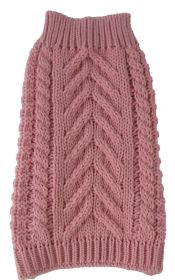 Swivel-Swirl Heavy Cable Knitted Fashion Designer Dog Sweater (Size: Medium)
