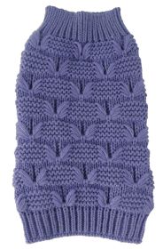 Butterfly Stitched Heavy Cable Knitted Fashion Turtle Neck Dog Sweater (Size: Large)