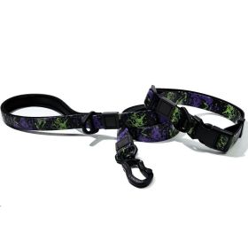 UV-Printed Camouflage Embossed Leash Set. A Perfect Combination Of Style And Functionality Specially Designed For Pets' Outdoor Activities. (Option: Purple-15mm)