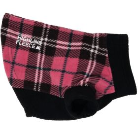 Highline Fleece Dog Coat (Color: Pink and Black Plaid, Size: Size 10)