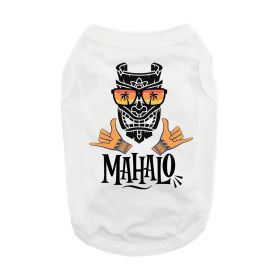 Mahalo Dog Shirt (Color: White, Size: Small)