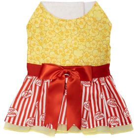 Movie Theater Popcorn Dog Dress with Matching Leash (Size: Small)