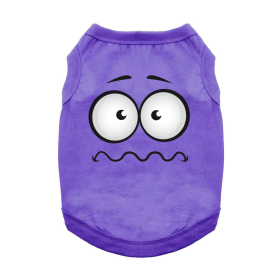 Nervous Face Dog Shirt (Color: Ultra Violet, Size: Small)