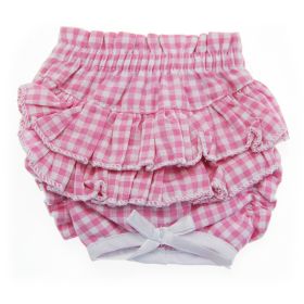 Ruffled Pink Gingham Dog Panties (Size: Small)