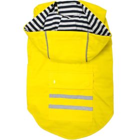 Slicker Raincoat with Striped Lining (Color: Yellow, Size: Small)