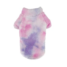 Soft Plush Pullover (Color: Tie-Dye Pink & Purple, Size: Small)