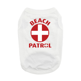 Beach Patrol Dog Shirt (Color: White, Size: Medium)
