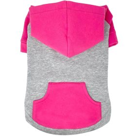 Color-Block Hoodie (Color: Pink on Gray, Size: Medium)