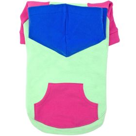 Color-Block Hoodie (Color: Pink on Mint, Size: Medium)
