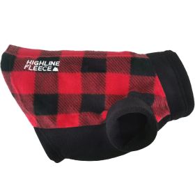 Highline Fleece Dog Coat (Color: Red and Black Plaid, Size: Size 12)