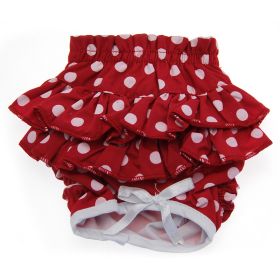Ruffled Red Polka Dot Dog Panties (Size: Medium)