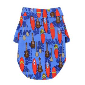 Hawaiian Camp Shirt (Color: Ukuleles and Surfboards, Size: Large)