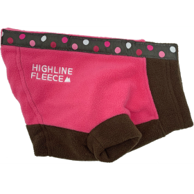 Highline Fleece Dog Coat (Color: Pink and Brown with Polka Dots, Size: Size 20)