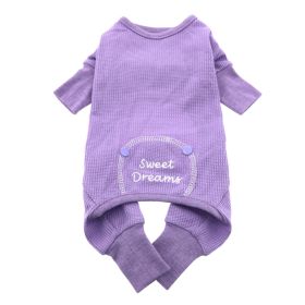 Sweet Dreams Thermal Dog Pajamas (Color: Lilac, Size: X-Large)