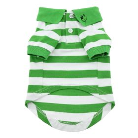 Striped Dog Polo (Color: Greenery and White, Size: 3X-Large)