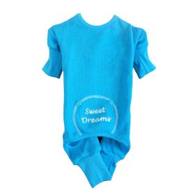 Sweet Dreams Thermal Dog Pajamas (Color: Blue, Size: X-Large)