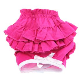 Ruffled Solid Pink Dog Panties (Size: X-Small)
