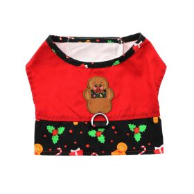 Gingerbread Fabric Harness with Matching Leash (Size: Large)