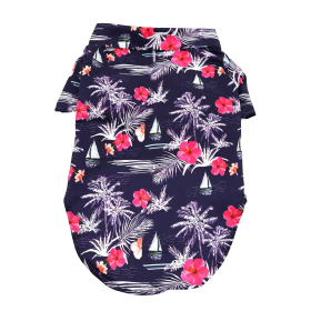Hawaiian Camp Shirt (Color: Moonlight Sails, Size: Medium)