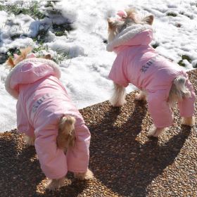 Ruffin It Dog Snowsuit Harness (Color: Pink, Size: Medium)