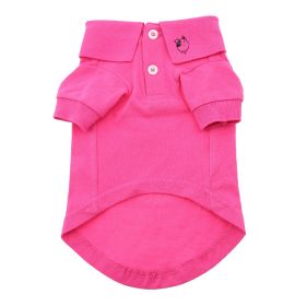 Solid Dog Polo (Color: Raspberry Sorbet, Size: Large)