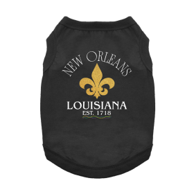 New Orleans LA Dog Shirt (Color: Jet Black, Size: Small)