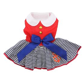 Sailor Girl Dress with Matching Leash (Size: Small)