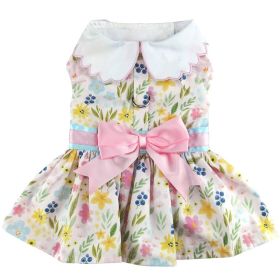 Pastel Meadow Dog Dress with Matching Leash (Size: Small)